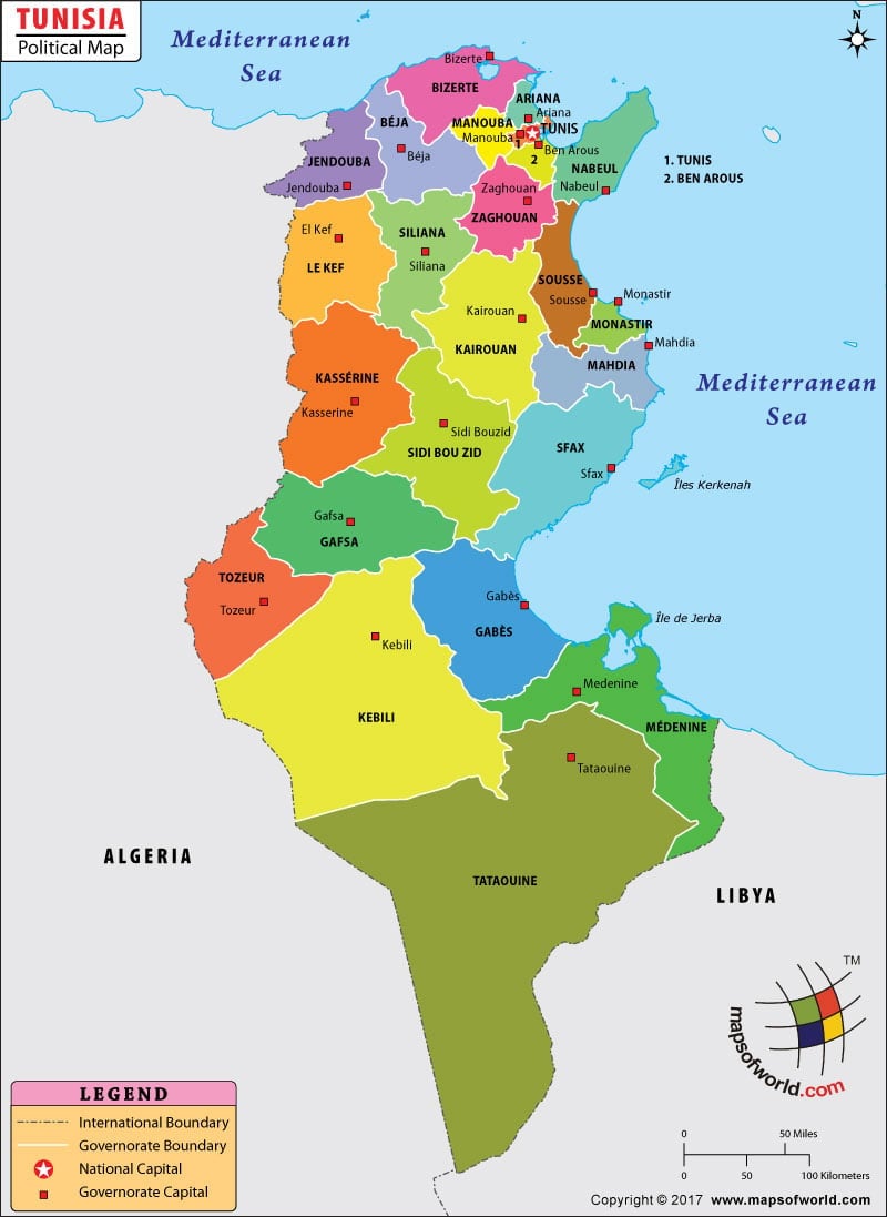 Map of Tunisia