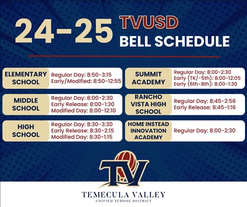 TVUSD Calendar 2024-2025