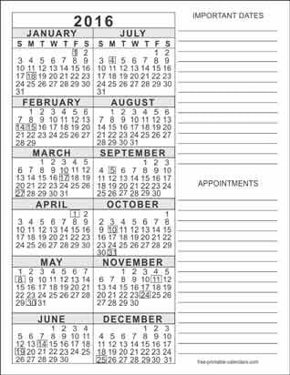 Types of Annual Calendars