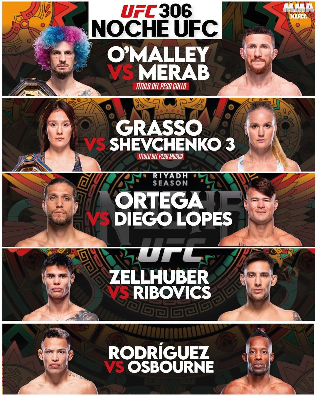 UFC 306 Start Time