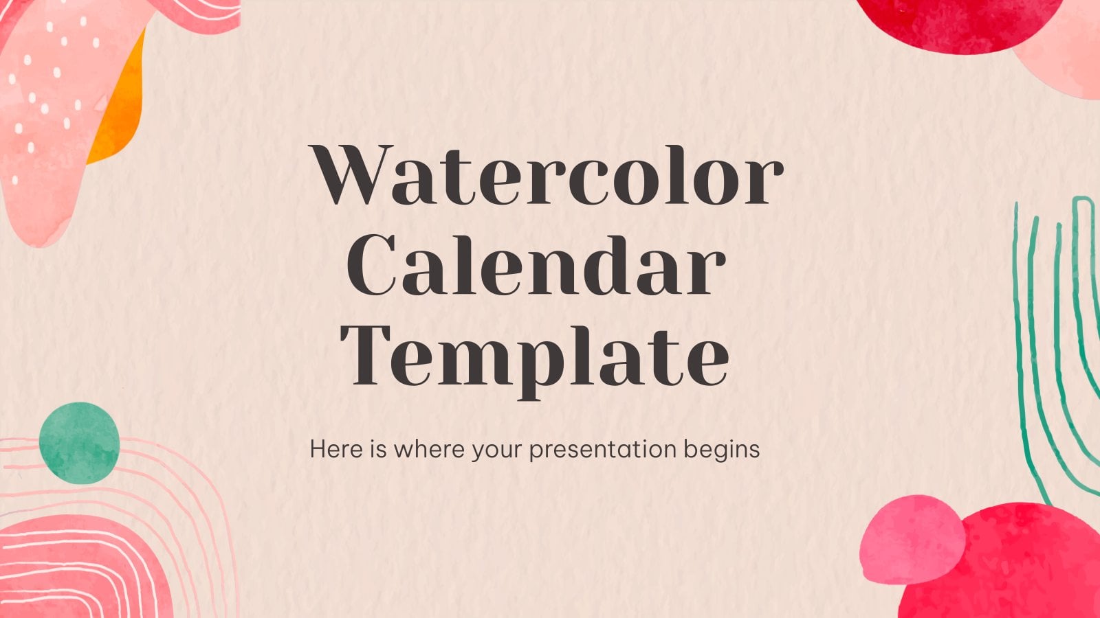 Watercolor Calendar Template