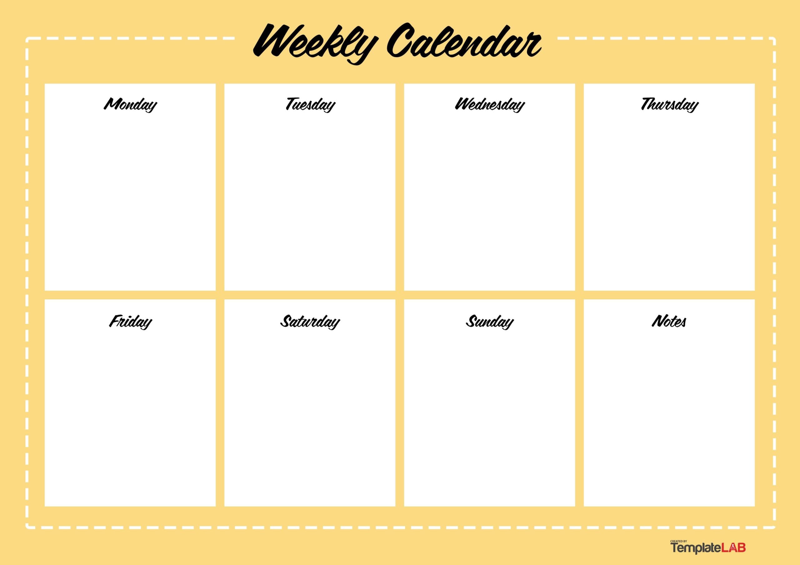 Weekly Calendar Template