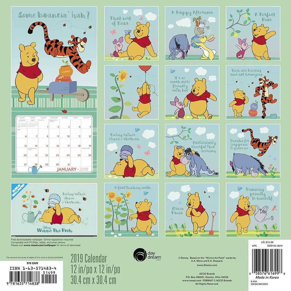 2025 Winnie the Pooh Calendar