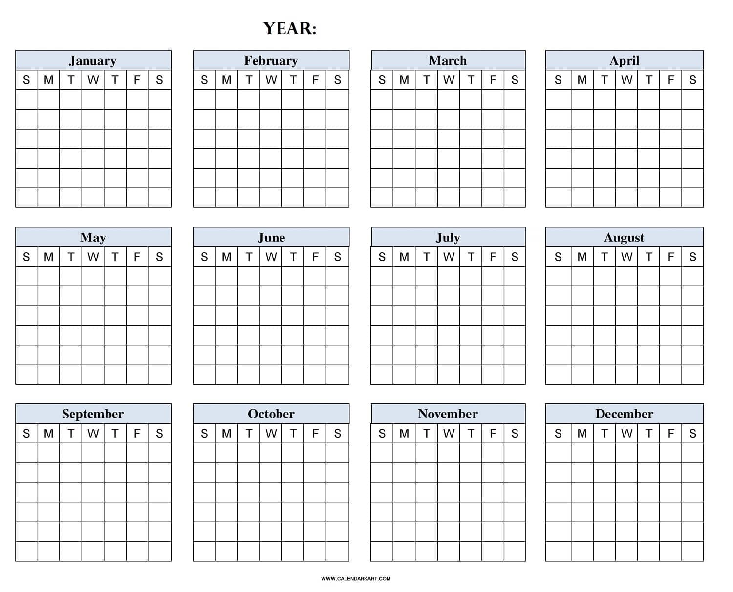 Year-at-a-Glance Calendar